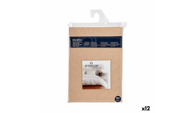 Fitted sheet 90 cm Beige (12 Units)