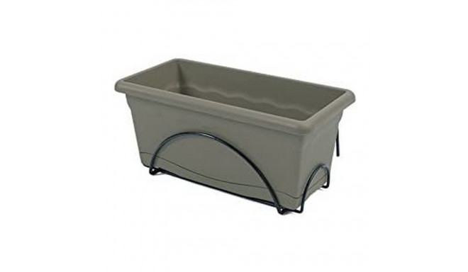 Plant pot for Railings Plastiken Terra 40 x 24 x 18 cm Taupe Injected