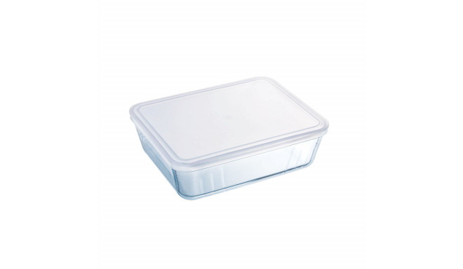 Nelinurkne Kaanega Lõunasöögikarp Pyrex Cook&freeze 28 x 23 x 10 cm 4,2 L Läbipaistev Klaas Silikoon