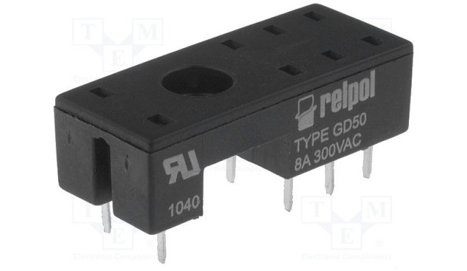 GD50 Relays accessories:socket;Mounting:PCB;Leads:for PCB;PIN:8