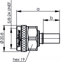 N isane pigistatav pistik RG-213/U crimp/crimp