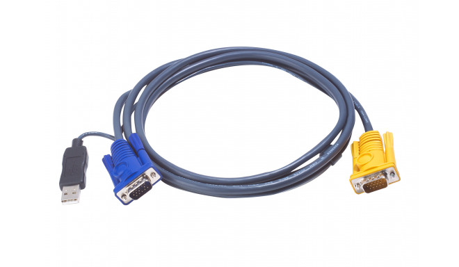 Aten | 1.8M USB KVM Cable with 3 in 1 SPHD and built-in PS/2 to USB converter | 2L-5202UP