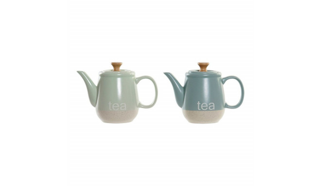 Teapot DKD Home Decor 8424001793235 Blue Green Stoneware 1 L 22,5 x 12 x 16,5 cm (2 Units)