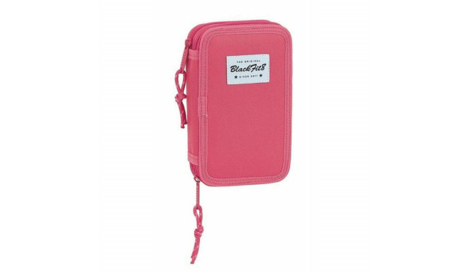 Double Pencil Case BlackFit8 M854 Pink 12.5 x 19.5 x 4 cm (28 Pieces)