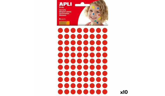 Stickers Apli Kids Gomets Red Circular (1 Piece) (10 Units)