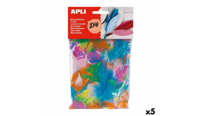 Materials for Handicrafts Apli Feathers Multicolour 14 g (5 Units)