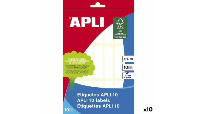 Etiķetes Apli Balts Papīrs 10 Loksnes 13 x 50 mm (10 gb.)