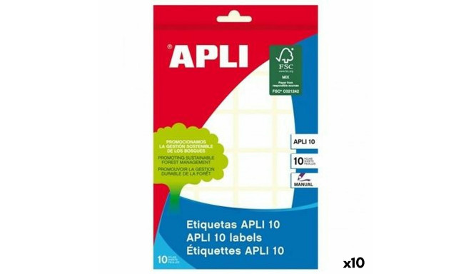 Etiķetes Apli Balts 10 Loksnes 22 x 32 mm (10 gb.)