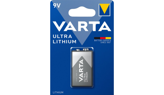 1 Varta Ultra Lithium 9V-Block 6 LR 61