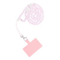 CRYSTAL DIAMOND pendant for the phone / cord length 74cm (37cm in the loop) / on neck - lite pink