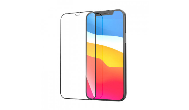 Fusion Full Glue 5D Tempered Glass Full Coveraged with Frame Apple iPhone 12 | 12 Pro Black