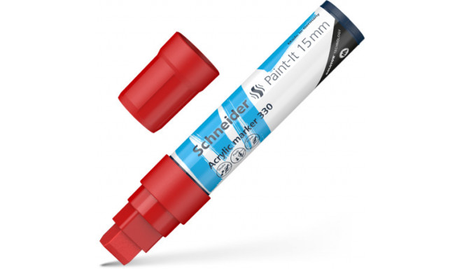 Akrüülmarker SCHNEIDER Paint-it 330, 15mm, punane