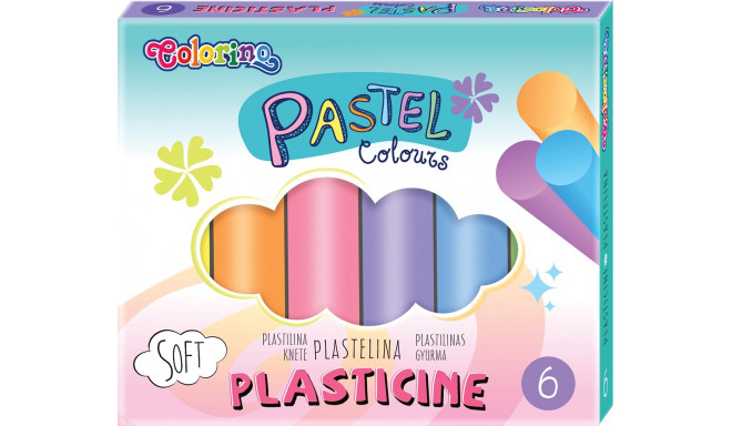 Plastiliin, 6 värv,i ümmargune, pastelne