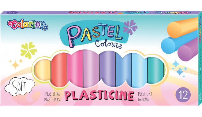 Plastiliin 12 värvi, ümmargune, pastelne