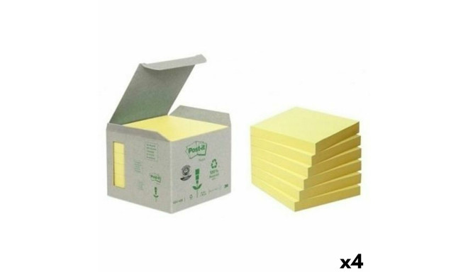 Set of Sticky Notes Post-it Yellow 6 Pieces 76 x 76 mm (4 Units)