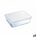 Rectangular Lunchbox with Lid Pyrex Cook & Freeze 4,2 L 28 x 23 x 10 cm Transparent Silicone Glass (