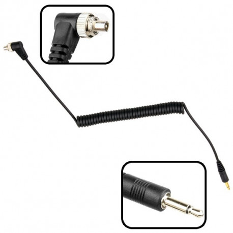 Fotocom PC-3,5mm zibspuldzes sinhro kabelis 30-100cm