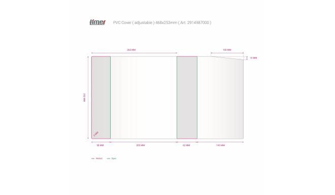 Kilekaaned K253xL468, (sisemõõt K251xL466mm)(tellitav)