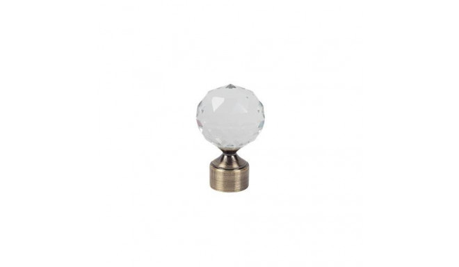 CURTAIN ROD FINIALS CRYSTAL GOLD D19