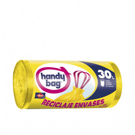 ALBAL HANDY BAG RECICLADA AMARILLA bolsa basura 30 litros 15 u