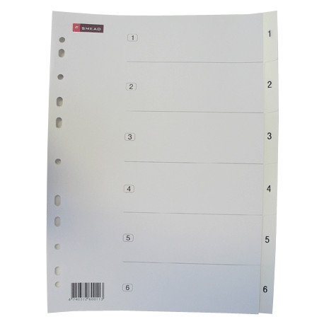 Registrilehed A4 1-6 plast Esselte/NO ,valge