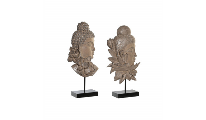 Декоративная фигура DKD Home Decor 23 x 8 x 42 cm Чёрный Коричневый Будда Восточный (2 штук)