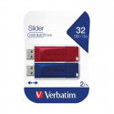 Mälupulk Verbatim Slider 2 Tükid, osad Mitmevärviline 32 GB