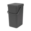 Prügikast 16L, Brabantia, Sort/Go kaanega,L-22.0 x S-27.9 x K-40.1cm, seinakinnitusega/ Grey, hall