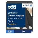Tork LinStyle Õhtusöögisalvrätikud 4F must, 39 x 39 cm, 50 tk., 478726