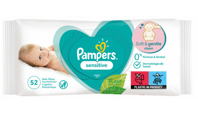 PAMPERS niisked salvrätikud Sensitive 52tk