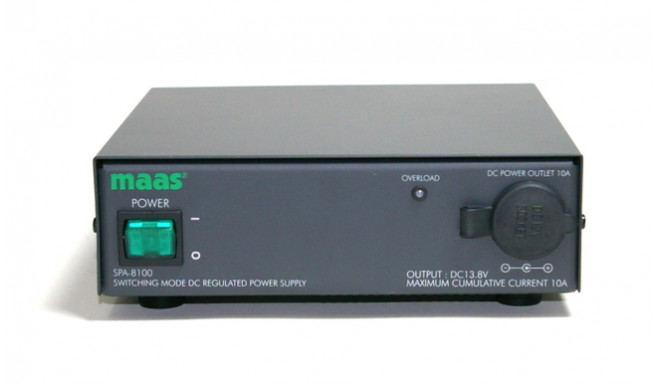 MAAS SPA8100 Power Supply, Switch Mode, 10A Continuous, Cigarette Lighter Plug Socket on Front
