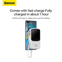 Power Bank BASEUS QPow - 10 000mAh LCD Quick Charge PD 22,5W with cable to Type C white PPQD020102