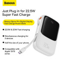 Power Bank BASEUS QPow - 10 000mAh LCD Quick Charge PD 22,5W with cable to Type C white PPQD020102