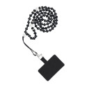 CRYSTAL DIAMOND pendant for the phone / cord length 74cm (37cm in the loop) / on neck - black