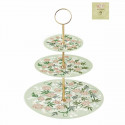 Augļu Bļoda DKD Home Decor 27 x 27 x 34 cm Porcelāns Bēšs Metāls Zaļš