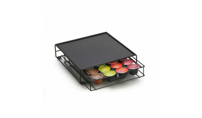 Органайзер кофейных капсул DKD Home Decor 28,7 x 32 x 7 cm Чёрный Металл