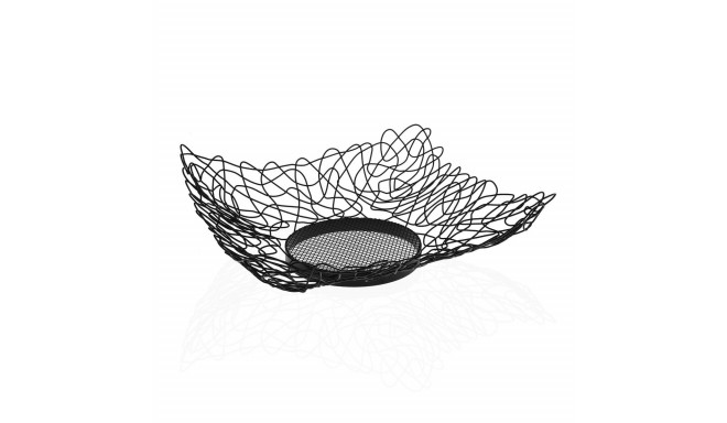 Fruit Bowl Versa Black Metal Steel (29 x 10 x 29 cm)