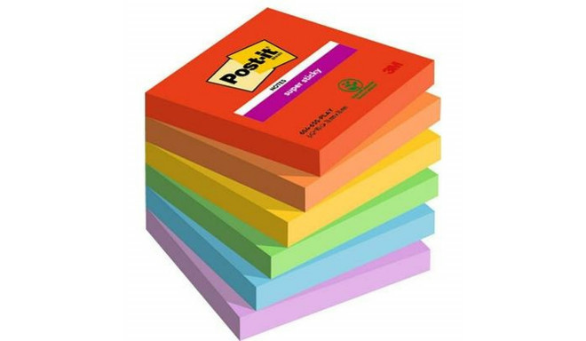 Kleepuvad Märkmepaberid Post-it Super Sticky Mitmevärviline 6 Tükid, osad 76 x 76 mm (2 Ühikut)