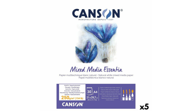 Drawing Pad Canson Mixed Media Essentia White White Natural A4 30 Sheets (5 Units)