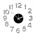 Wall Clock Silver White Sticker ABS Eva Rubber (Ø 35 cm) (6 Units)