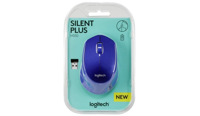 Logitech mouse M330 Silent Plus, blue