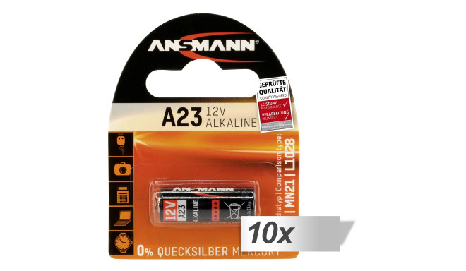 10x1 Ansmann Alkaline A23 12 V f. Remote Control