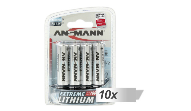 Ansmann battery Extreme Lithium Mignon AA LR 6 10x4pcs