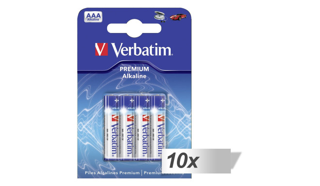 10x4 Verbatim Alkaline battery Micro AAA LR 03            49920