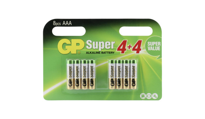 4+4 GP Super Alkaline 1,5V AAA Micro LR03        03024ADHC8
