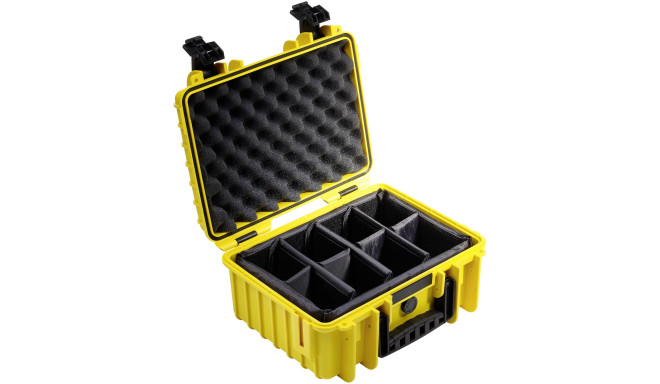 B&W Outdoor Case Type 3000 yellow with compartments