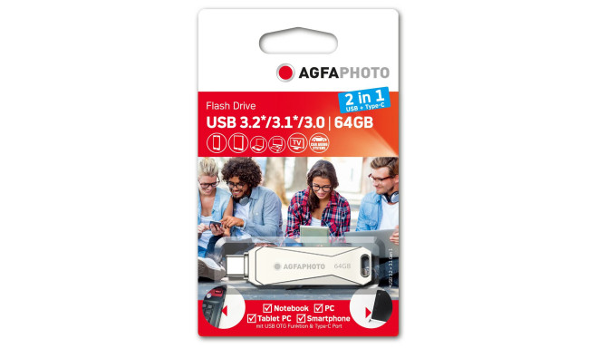 AgfaPhoto USB 3.0 2in1      64GB USB-TypeC