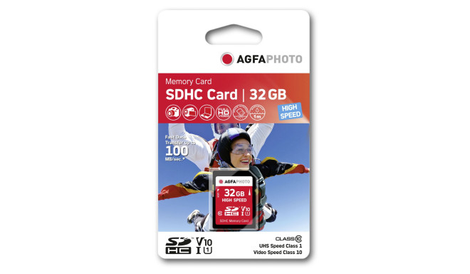 AgfaPhoto SDHC Card 32GB High Speed Class 10 UHS I U1 V10