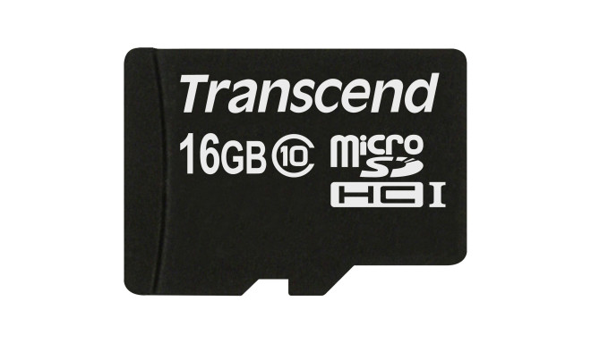 Transcend memory card microSDHC 16GB Class 10 + adapter