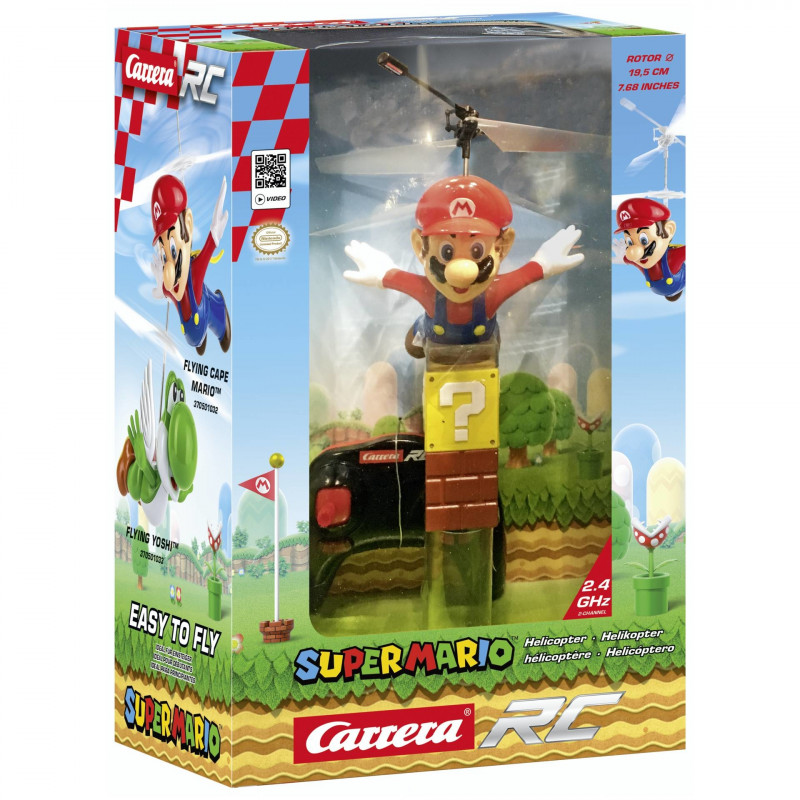  Carrera RC - Officially Licensed Flying Cape Super Mario 2.4GHz  2-Channel Rechargeable Remote Control Helicopter Drone Toy with Easy to Fly  Gyro System : Toys & Games